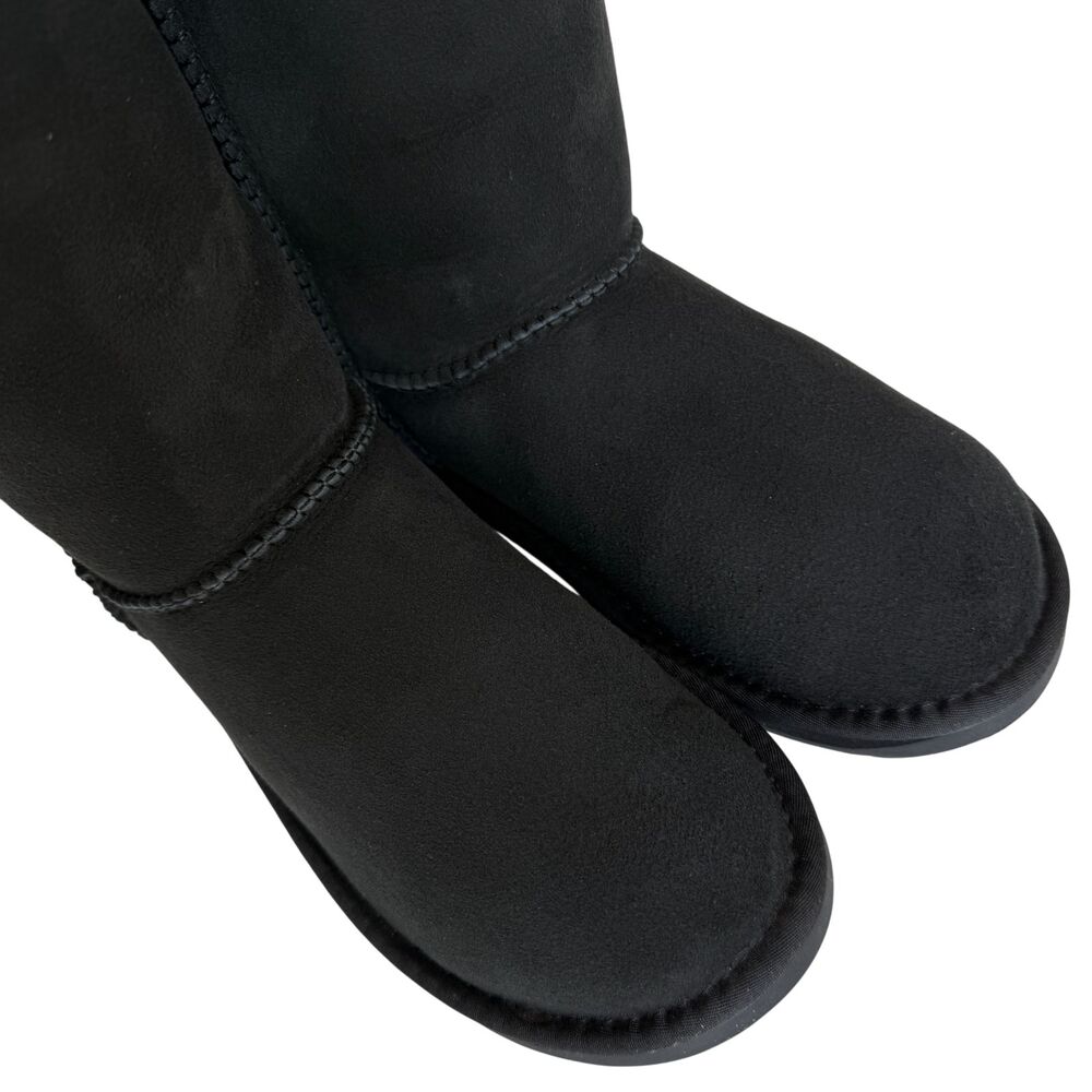 AUSTRALIA LUXE COLLECTIVE Black Cosy Tall Boots Sheepskin Fur Women's Size 7 - Picture 7 of 16